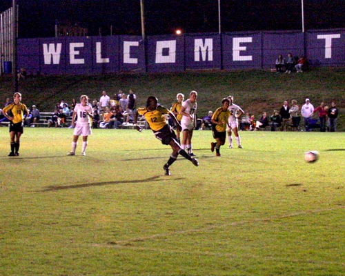 Philisha Lewis buried her penalty kick in the Lady Wildcats 6-0 win at Trevecca